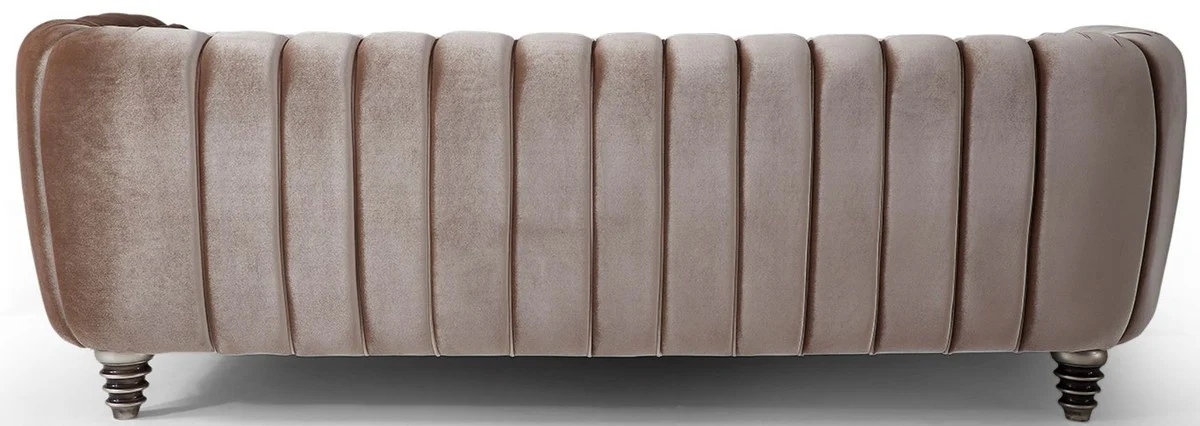 Luxury baroque sofa pink / silver 235 x 103 x H. 82 cm - Baroque style living room sofa with decorative pillows - Baroque living room furniture