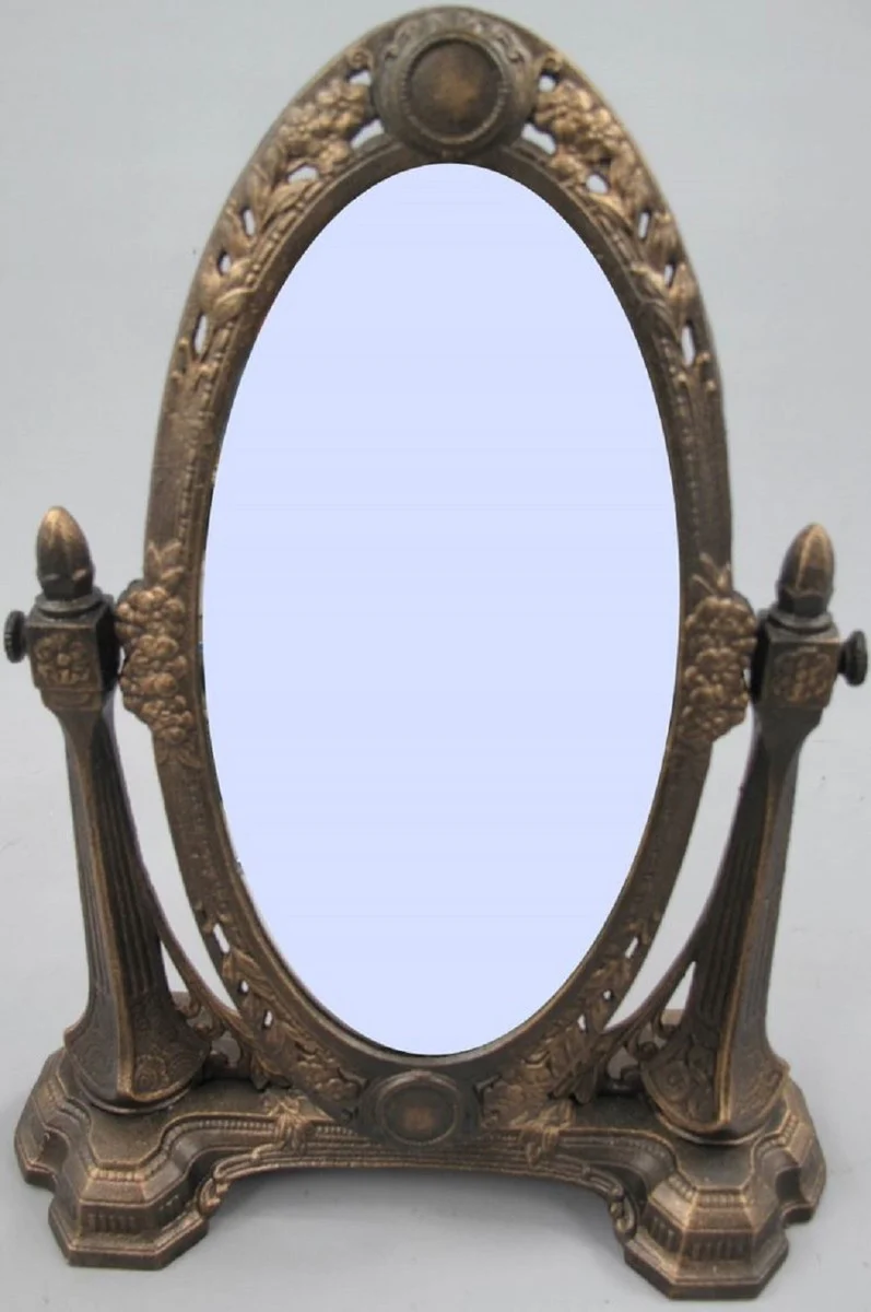 Art Nouveau make-up mirror rustic brown H. 45 cm - table mirror - standing mirror - Baroque & Art Nouveau decorative accessories