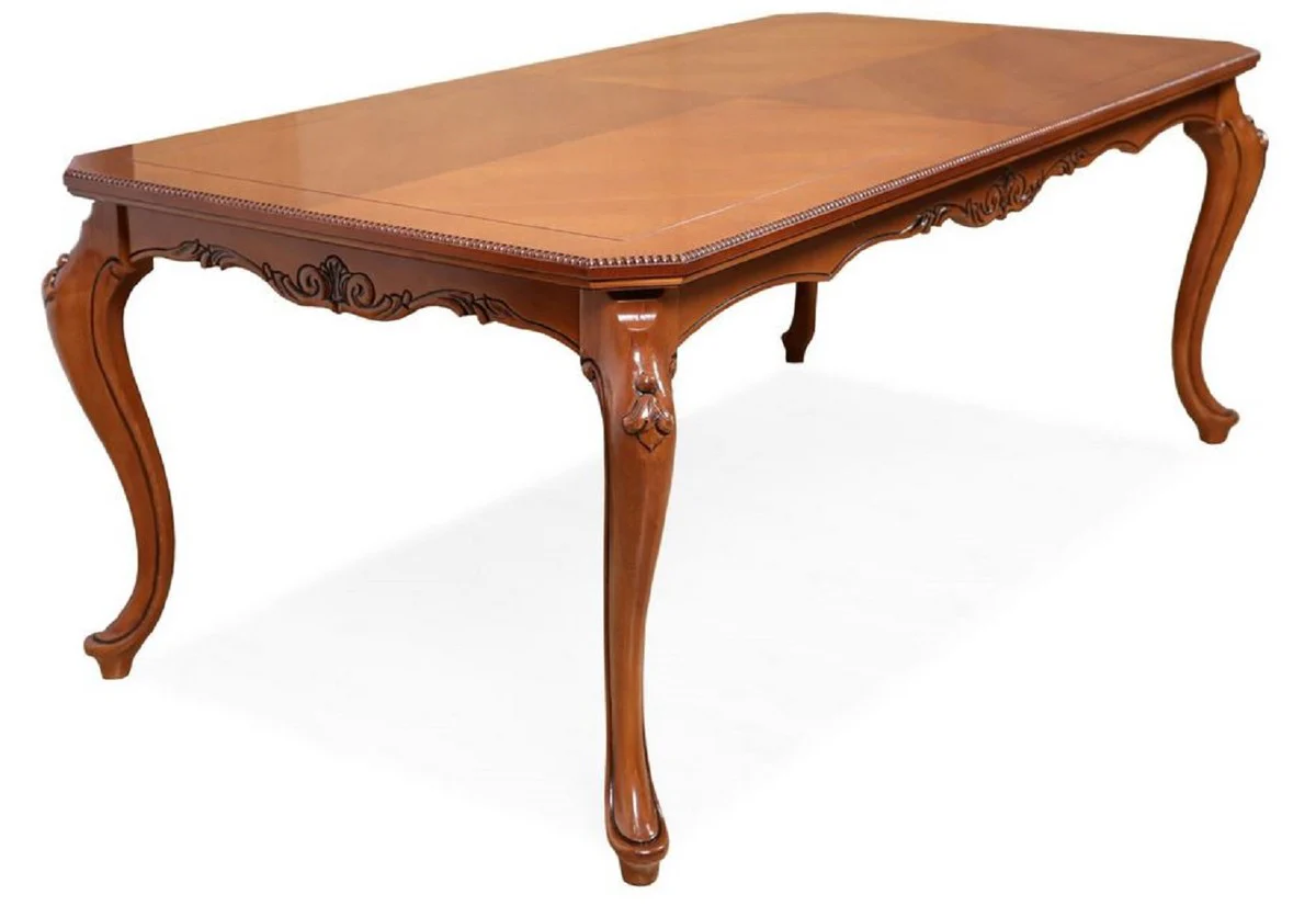 Luxury Baroque Dining Table Brown - Extendable Baroque Style Solid Wood Kitchen Table - Magnificent Luxury Dining Room Furniture in Baroque Style - Baroque Dining Room Furniture - Baroque Furnishings