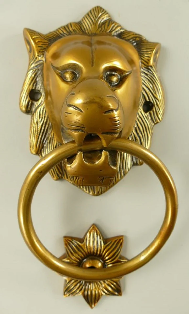 Barock Aluminium Türklopfer Löwe Bronze H. 28 cm - Barock Deko Accessoires