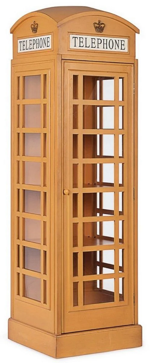 Country house style bookcase telephone booth antique beige 55 x 51.5 x H. 180 cm - telephone booth shelf cabinet in English style - living room furniture in country house style - country house style furniture
