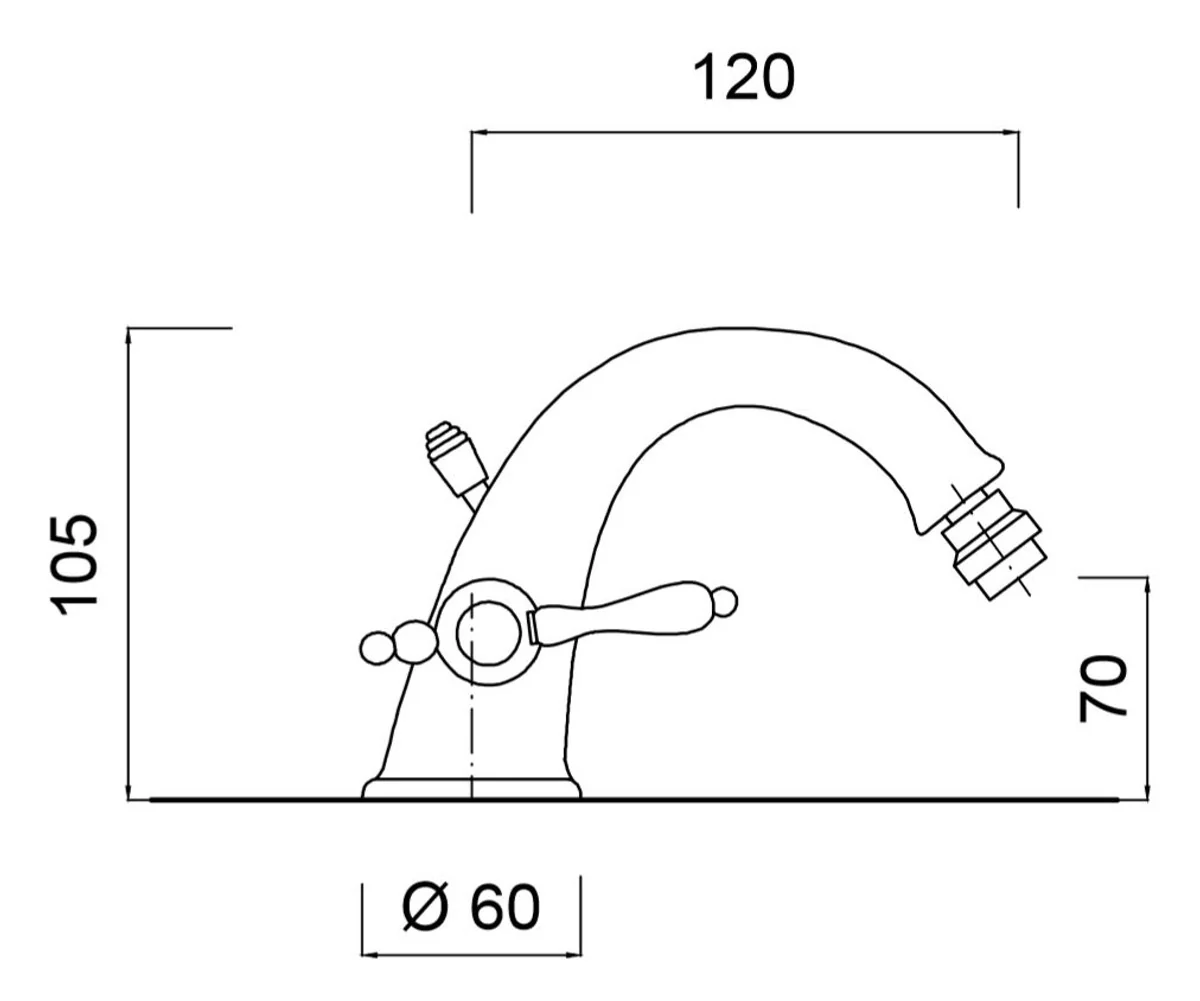 Art Nouveau Retro Bidet Mixer Bathroom Washbasin Mixer Silver / White H. 10.5 cm - Luxury Quality
