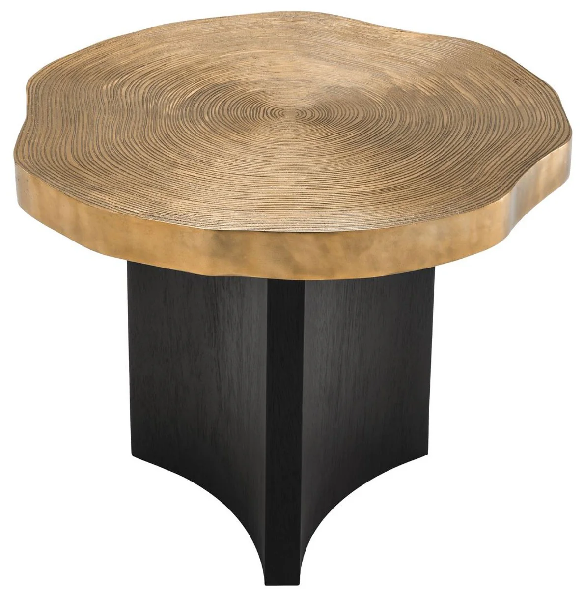 Luxury side table brass / black Ø 63.5 x H. 50.5 cm - Luxurious side table with table top in tree disc design