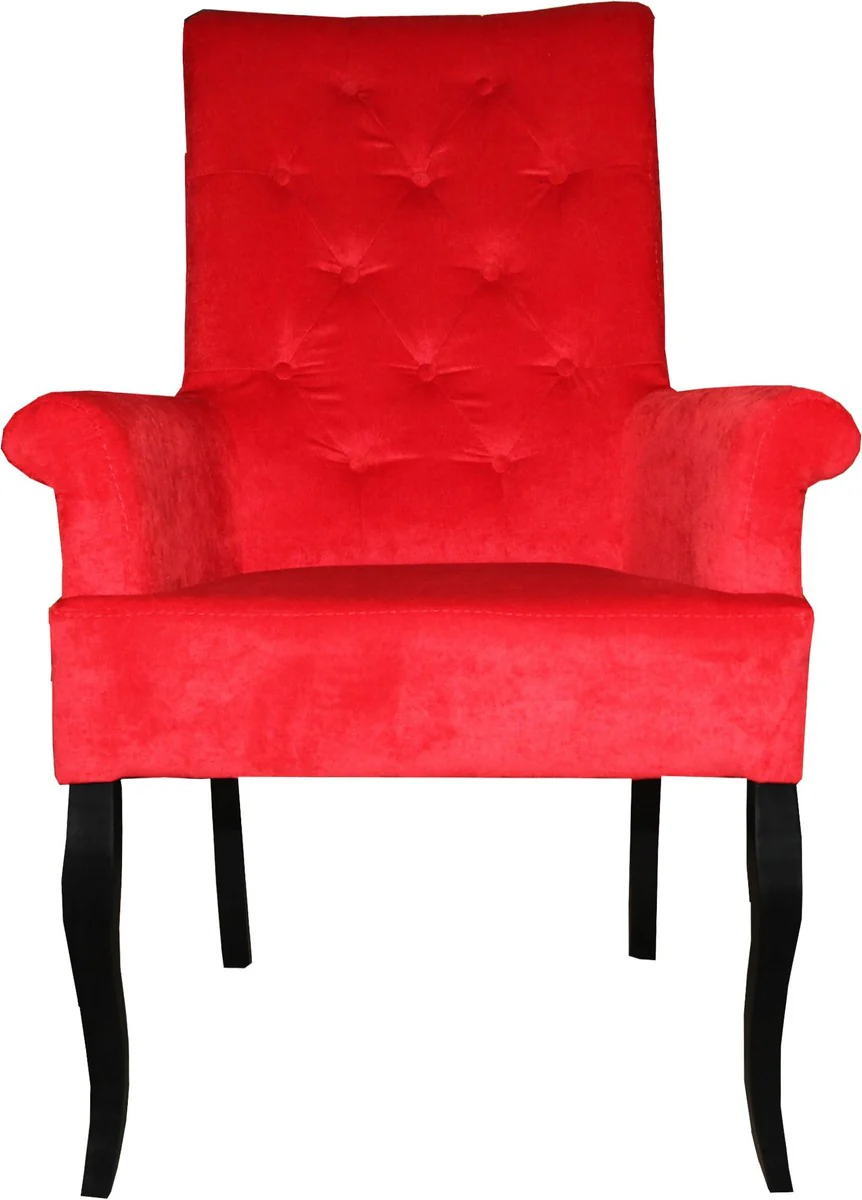 Luxury dining room chair red / black with armrests Mod2 - Baroque furniture - Hotel Restaurant furniture Gastronomy