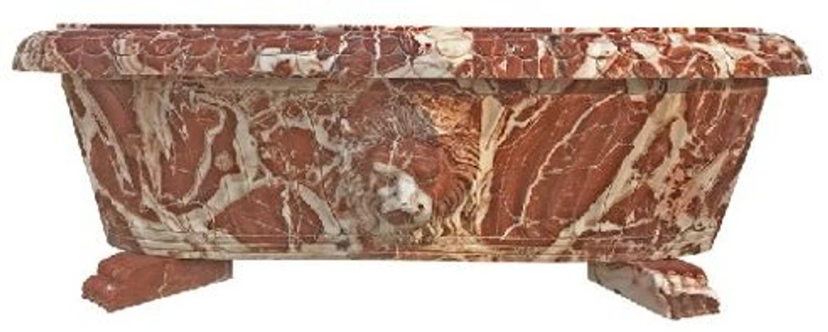 Luxury Baroque Bathtub Lion Head Red / White 180 cm - Freestanding Marble Bathtub - Bathroom Accessories - Noble & Magnificent