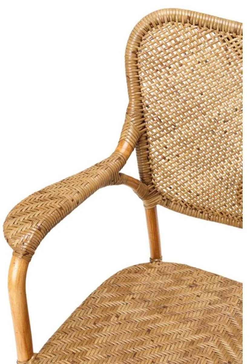 Designer garden chair with armrests light brown - luxury garden furniture