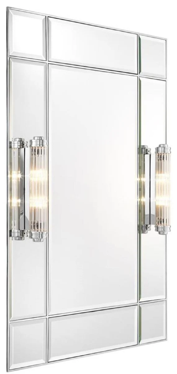 Luxury wall mirror with light silver 90 x 13 x H. 140 cm - luxury quality