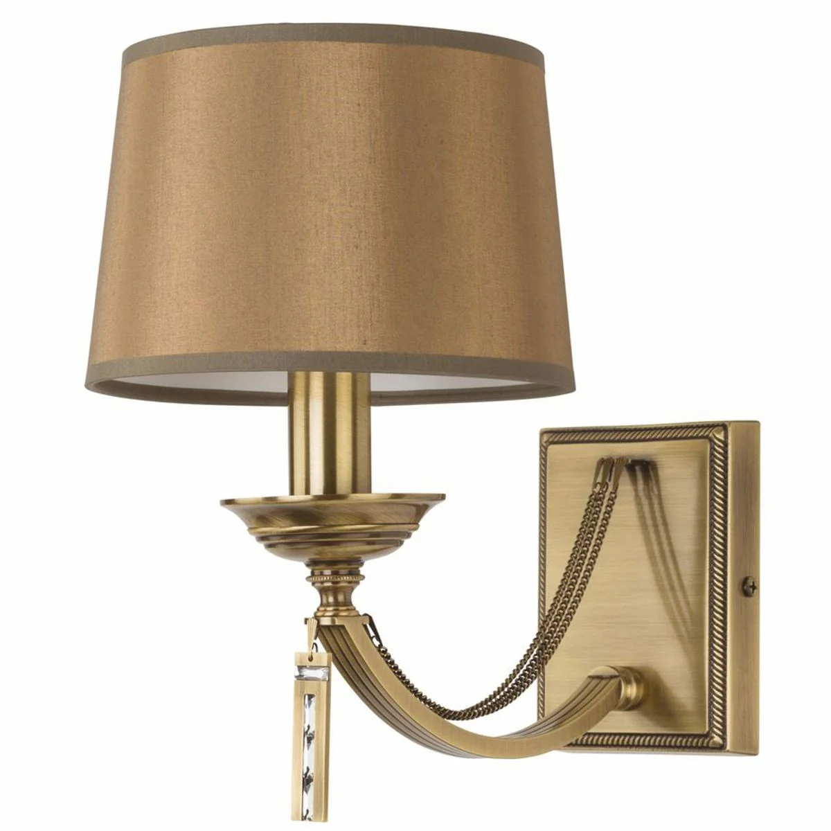 Luxury baroque wall lamp brass with patina / brown H. 27 cm