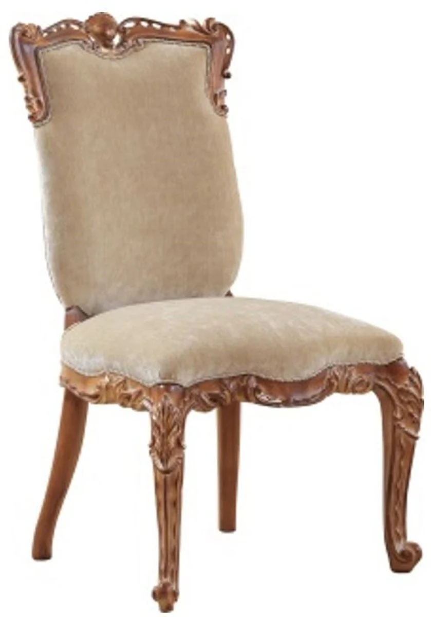Luxury Baroque Dining Room Chair Set of 8 Beige / Brown - Baroque Dining Room & Restaurant Furniture - Noble & Magnificent