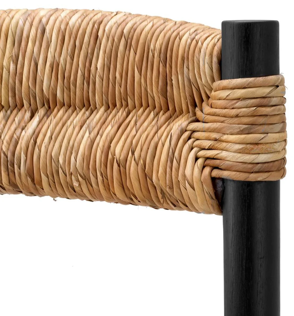 Luxury dining room chair black / natural color 54 x 62.5 x H. 80.5 cm - solid wood kitchen chair - dining room furniture - luxury furniture - dining room furnishings - luxury furnishings