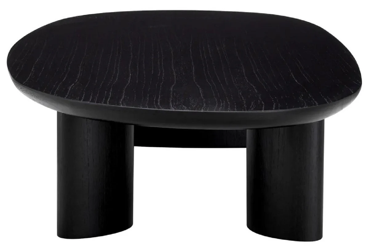 Luxury coffee table black 168.5 x 86.5 x H. 35.5 cm - Oval solid wood living room table - Living room furniture - Luxury furniture - Luxury furnishings