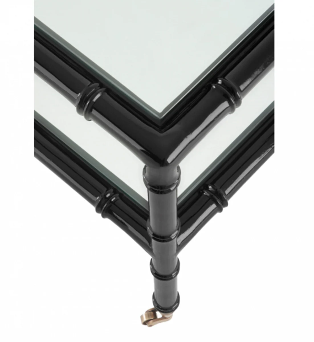 Luxury Art Deco Designer Teak Wood Coffee Table Black - Living Room Salon Table - Luxury Quality