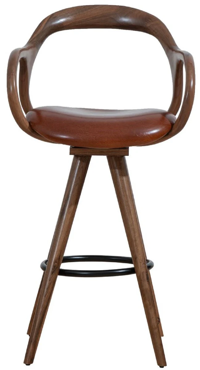 Luxury bar chair with armrests brown / black H. 108 cm