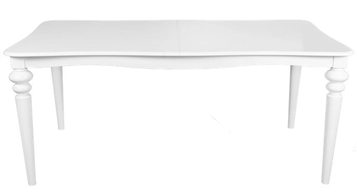 Baroque dining table white extendable 180 - 230 cm - table