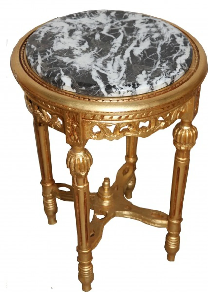 Baroque side table round gold 53 x 38 cm antique style - furniture