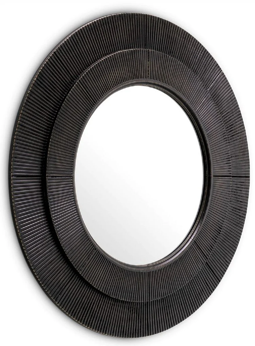 Luxury wall mirror bronze Ø 90 cm - round living room mirror - bedroom mirror - cloakroom mirror - luxury furniture - luxury interior