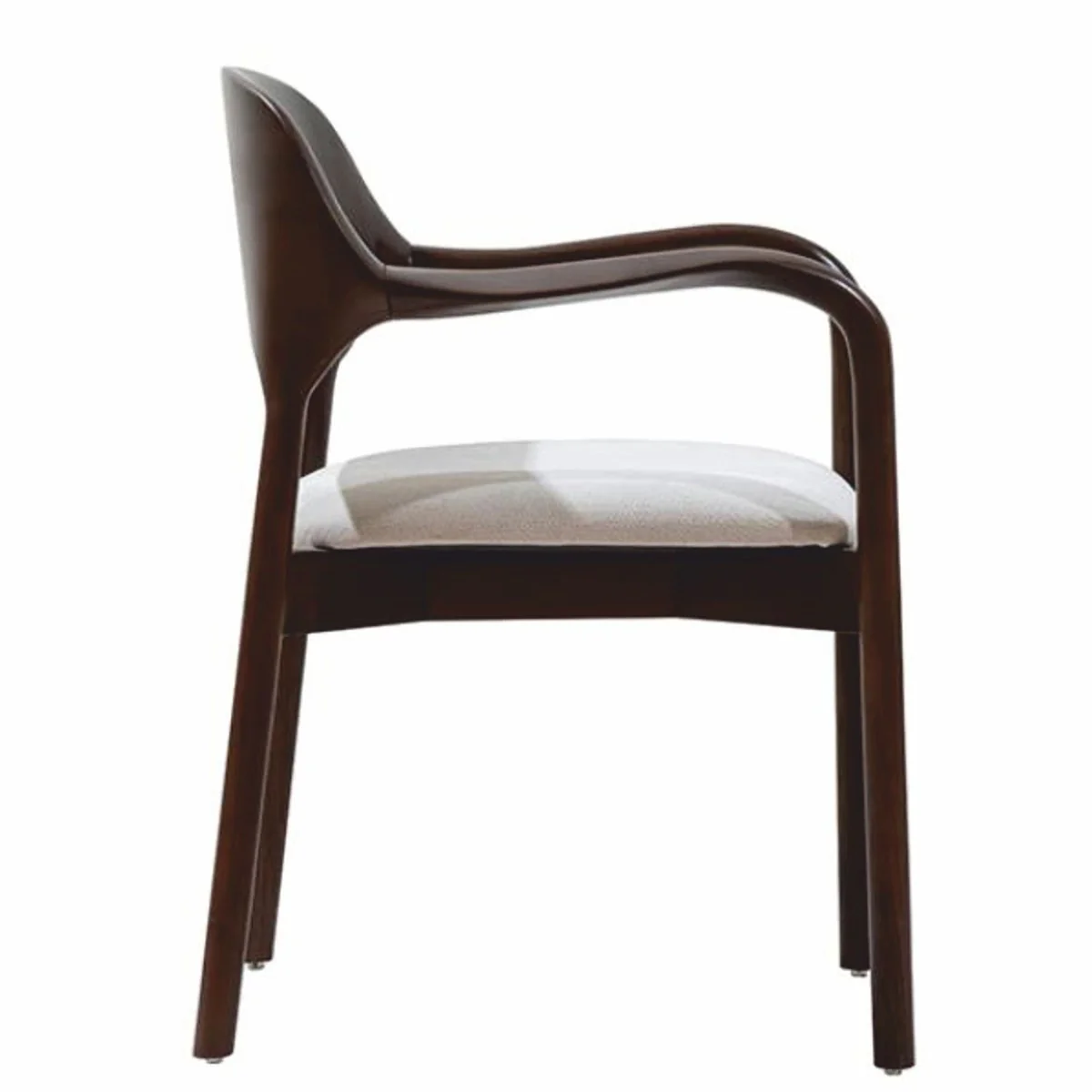 Luxury dining room chair with armrests dark brown / white - dining room furniture