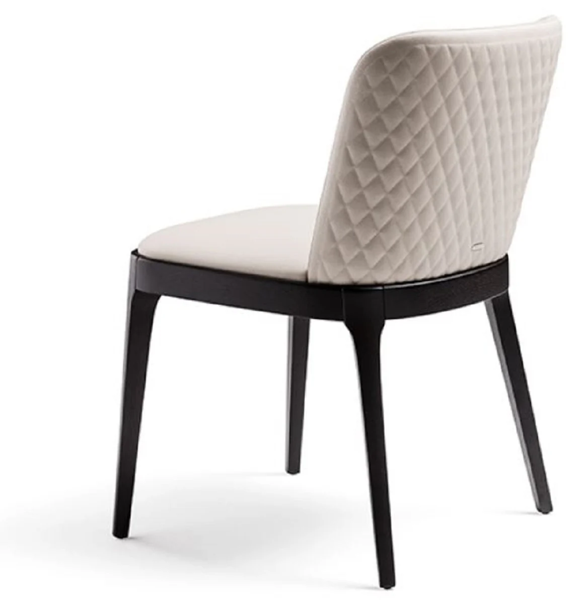 Luxury dining room chair set of 8 cream / black - 6 dining room chairs without armrests & 2 dining room chairs with armrests - Luxury dining room furniture - Luxury quality - Made in Italy