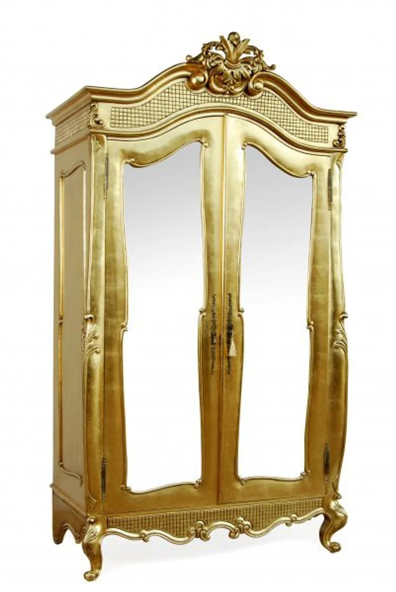 Baroque wardrobe gold W 107 x H 229 cm bedroom cupboard