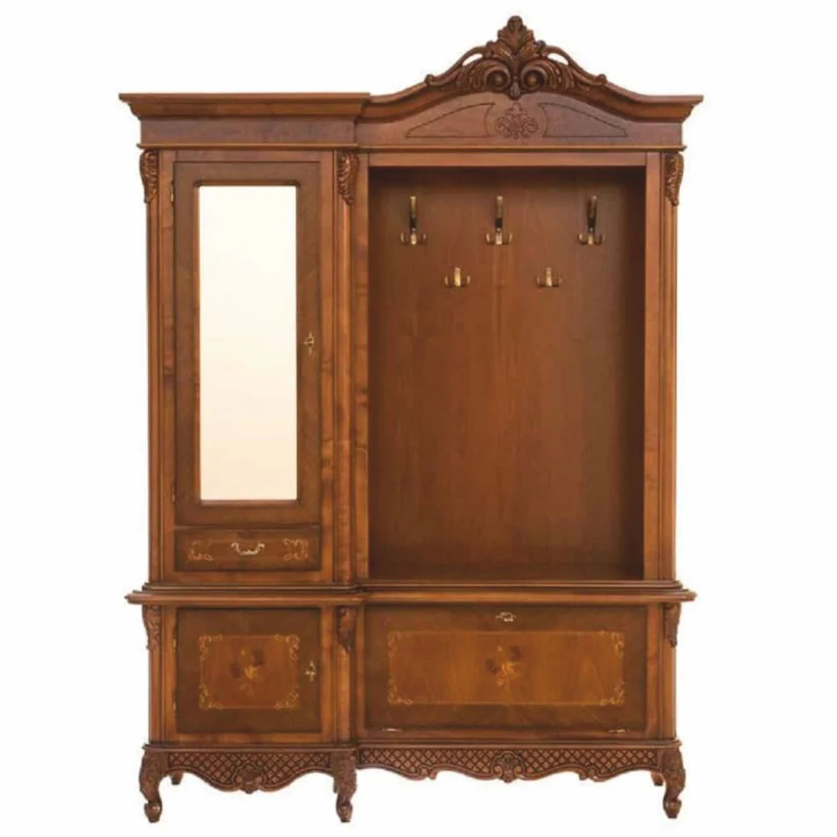 Luxury Baroque Wardrobe Brown 162 x 45 x H. 230 cm - Baroque Wardrobe Furniture