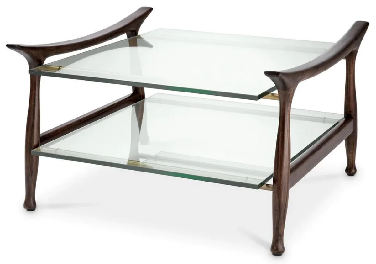 Luxury coffee table brown 74.5 x 75.5 x H. 46 cm