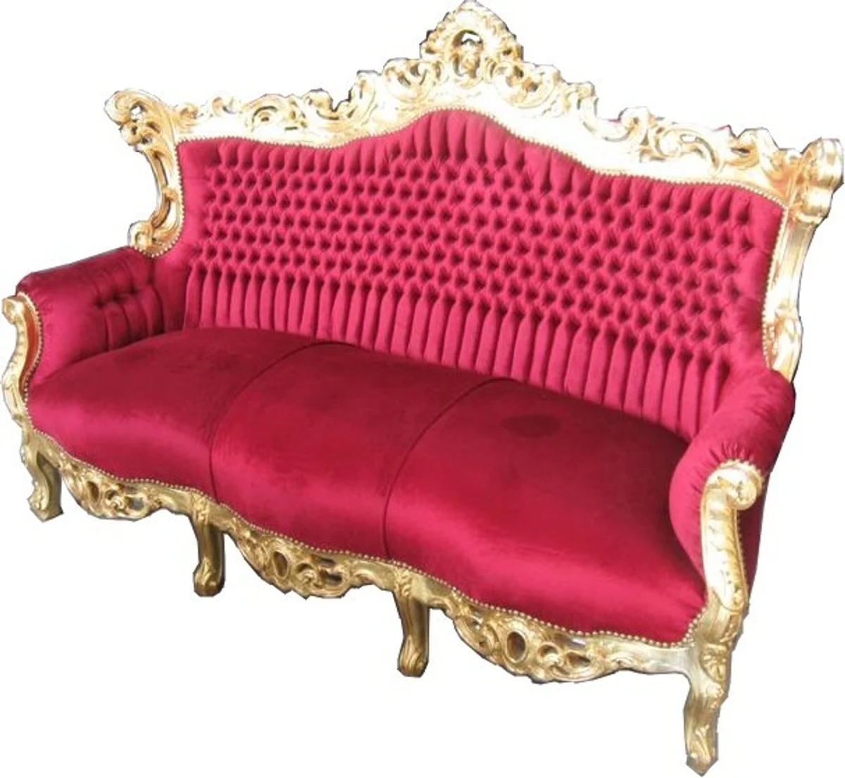 Baroque Sofa Master Bordeaux Red / Gold - Baroque furniture