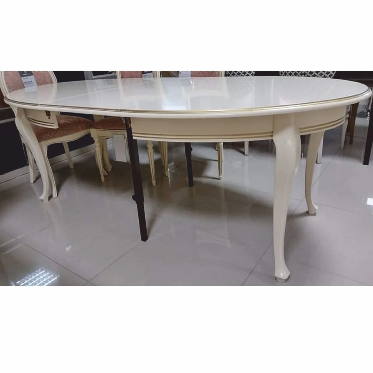 Luxury Art Nouveau Dining Room Set Pink / Cream - Dining Room Furniture