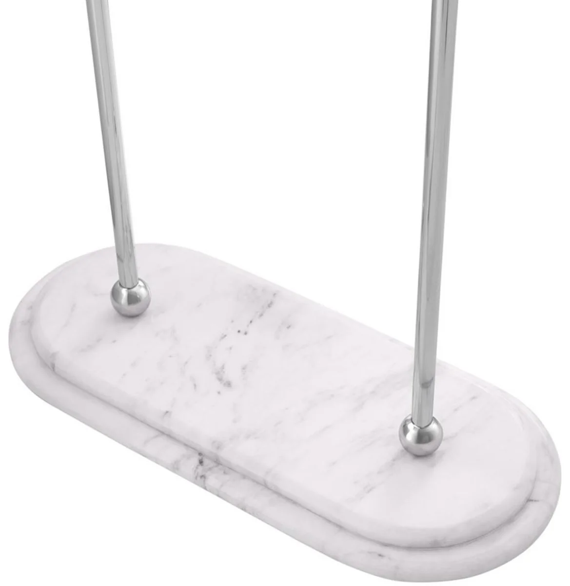 Luxury towel rail silver / white 50 x 22 x H. 91 cm - Luxury bathroom accessories