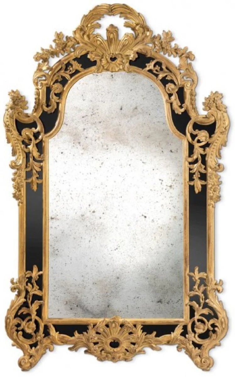 Luxury Baroque Mirror Gold / Black - Handmade Italian Baroque Style Wall Mirror - Luxury Furniture in Baroque Style - Magnificent Baroque Furniture - Made in Italy - Luxury Collection