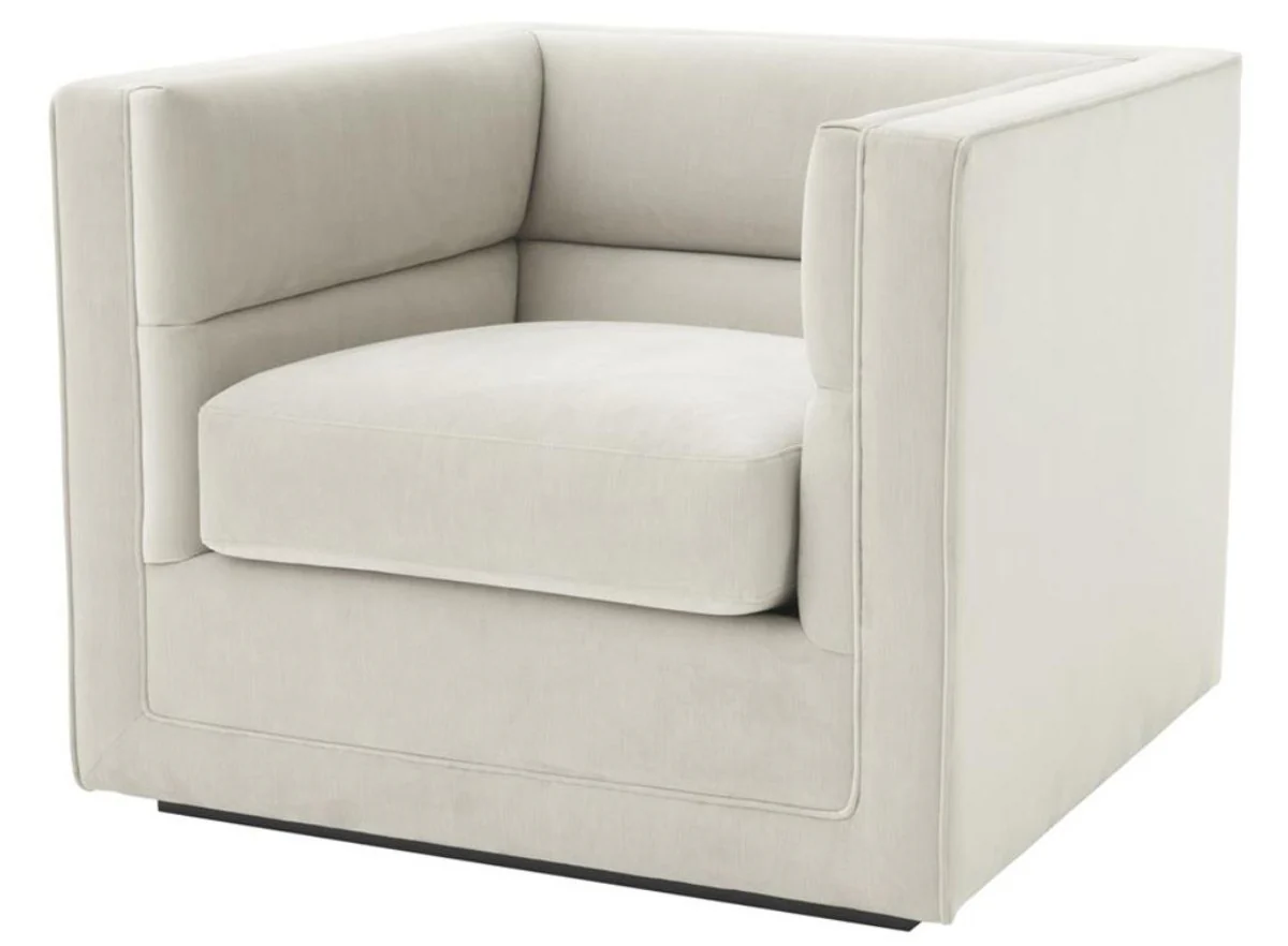 Luxus Sessel Hellgrau 92 x 86 x H. 73,5 cm - Luxus Wohnzimmer Sessel