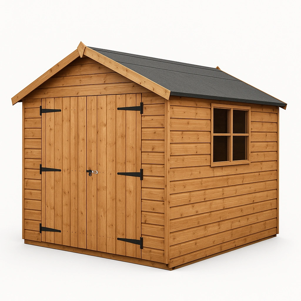 Gartenhaus aus Holz mit Satteldach und Fenster, 300 x 320 x 290 cm