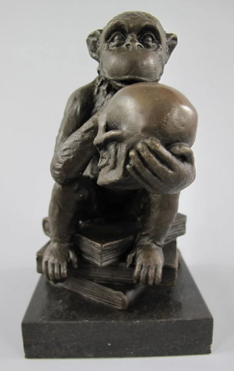 Bronze Deko Figur Affe H. 14 cm - Bronze Skulptur - Deko Accessoires