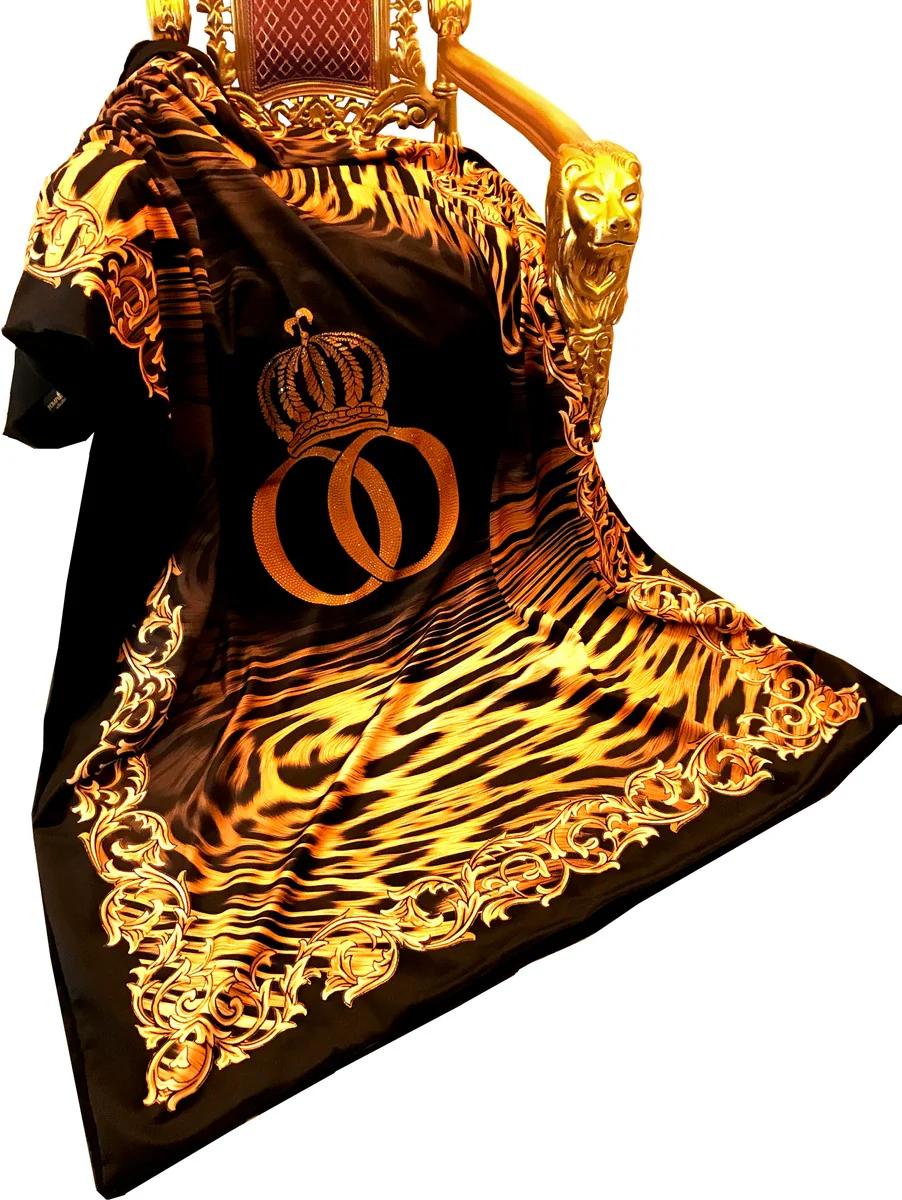 Luxury blanket Pompöös by Baroque Crown & Flame by Harald Glööckler with glittering stones