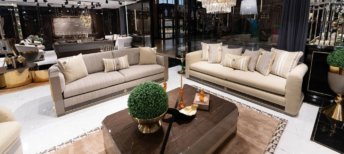 Luxury Sofa Gray / Brown / Gold - Living Room Sofa - Hotel Sofa - Living Room Furniture - Hotel Furniture - Luxury Furniture