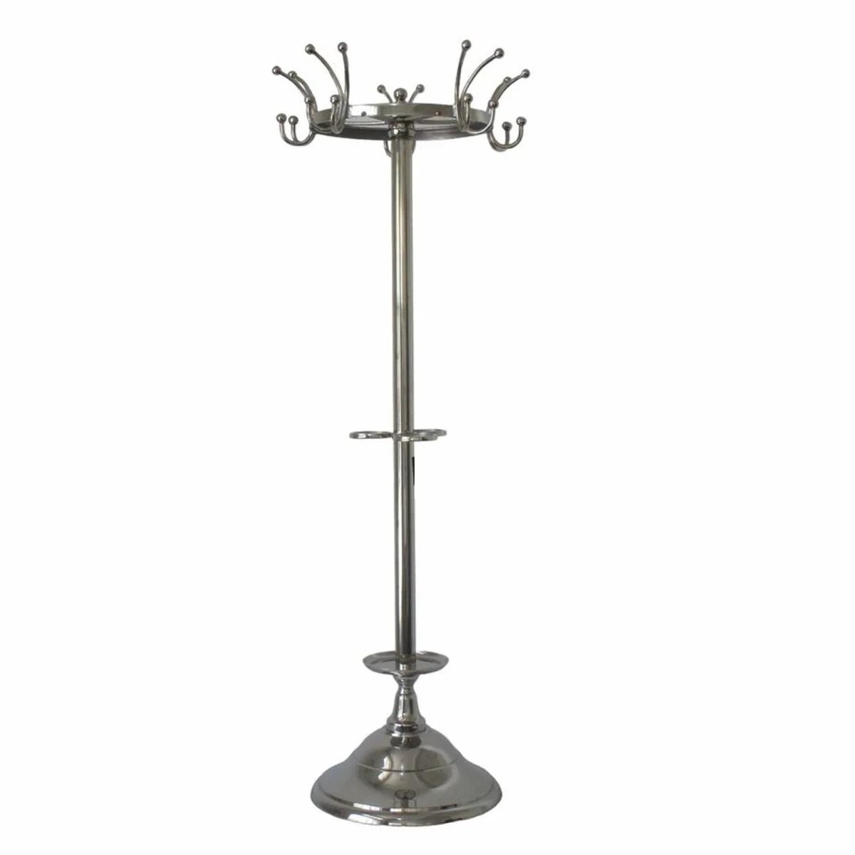Baroque coat stand silver H. 171cm- Baroque style wardrobe furniture