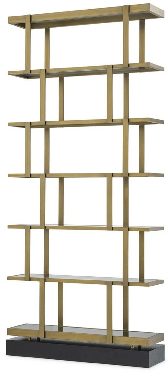 Luxury shelf cabinet brass / black 110 x 30 x H. 243 cm - stainless steel cabinet - bookcase - living room cabinet - office cabinet - luxury furniture