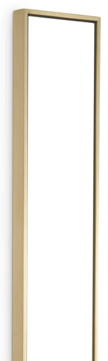 Luxury wall mirror brass 20 x 4 x H. 200 cm - narrow rectangular stainless steel mirror - living room mirror - bedroom mirror - cloakroom mirror - luxury furniture