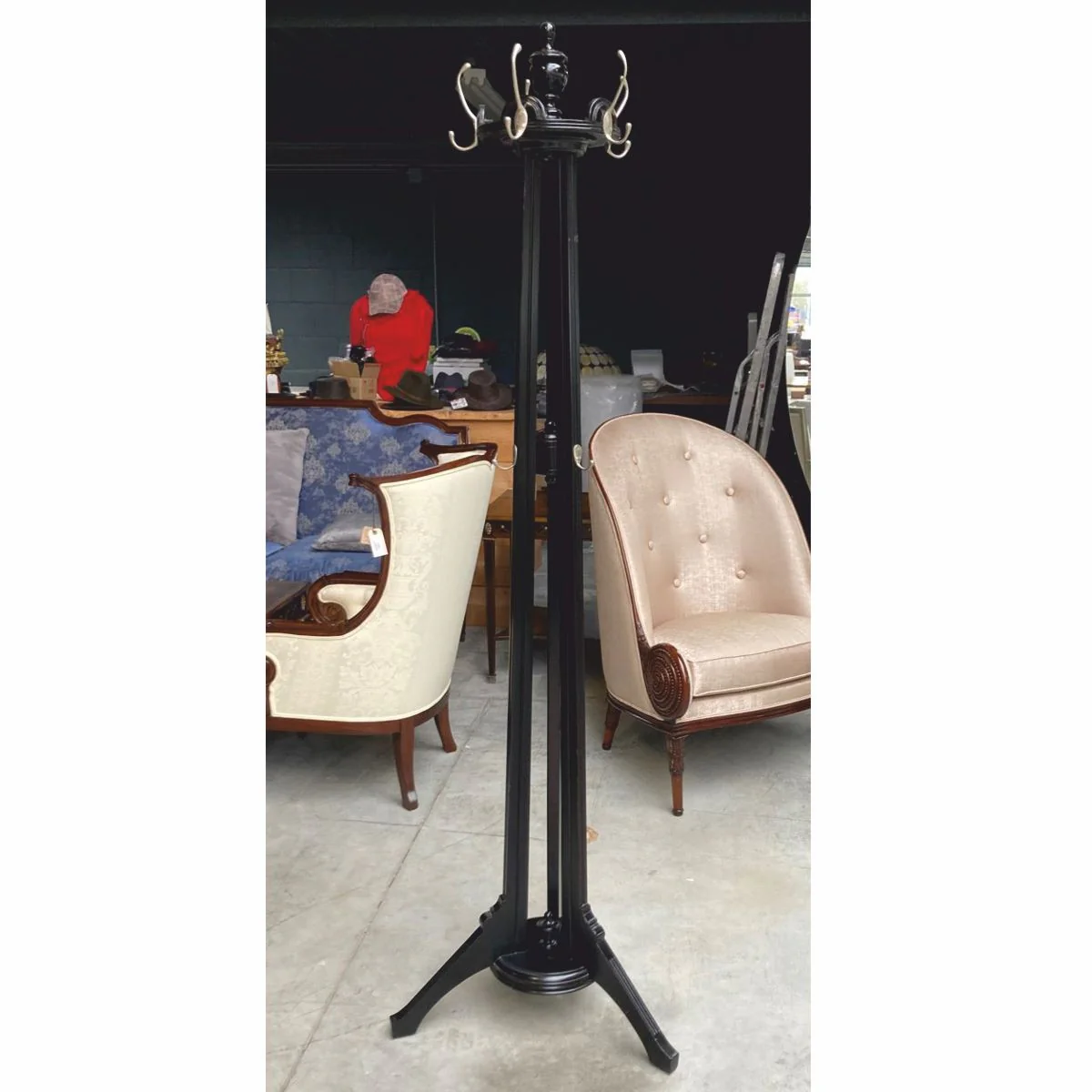 Luxury baroque coat stand black / silver H. 203 cm - wardrobe furniture