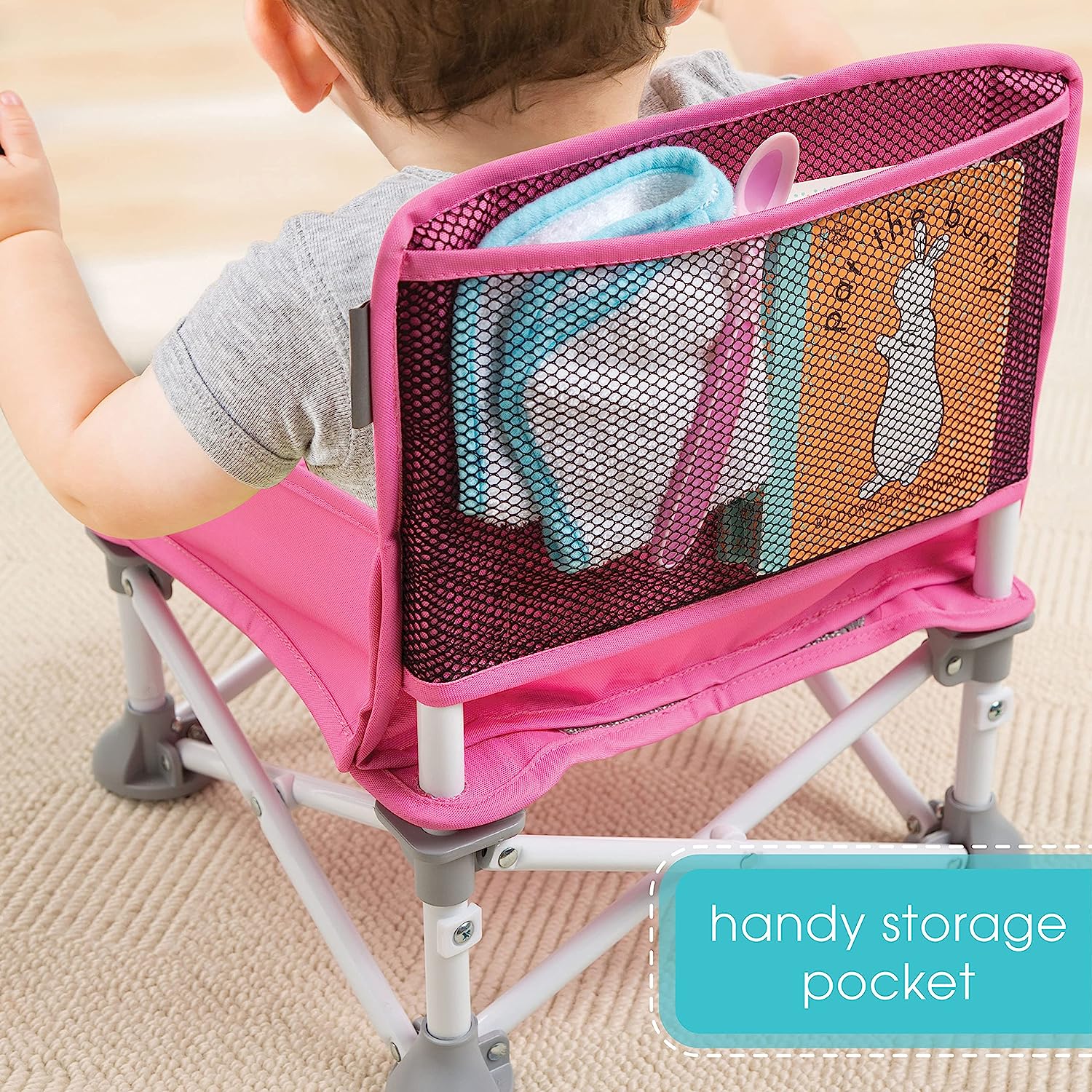 N Sit Tragbarer Sitzerhöhungsstuhl, Grau – Sitzerhöhung für den Innen-/Außenbereich – schnell, einfach und kompakt zusammenklappbar