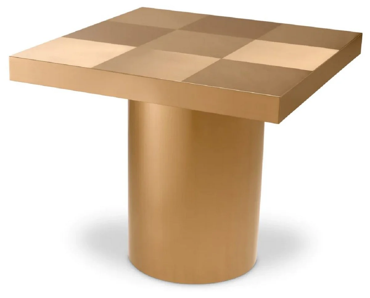 Luxury side table brass 57 x 57 x H. 50 cm - Square stainless steel table - Living room furniture - Hotel furniture - Stainless steel furniture - Luxury furniture - Luxury furnishings