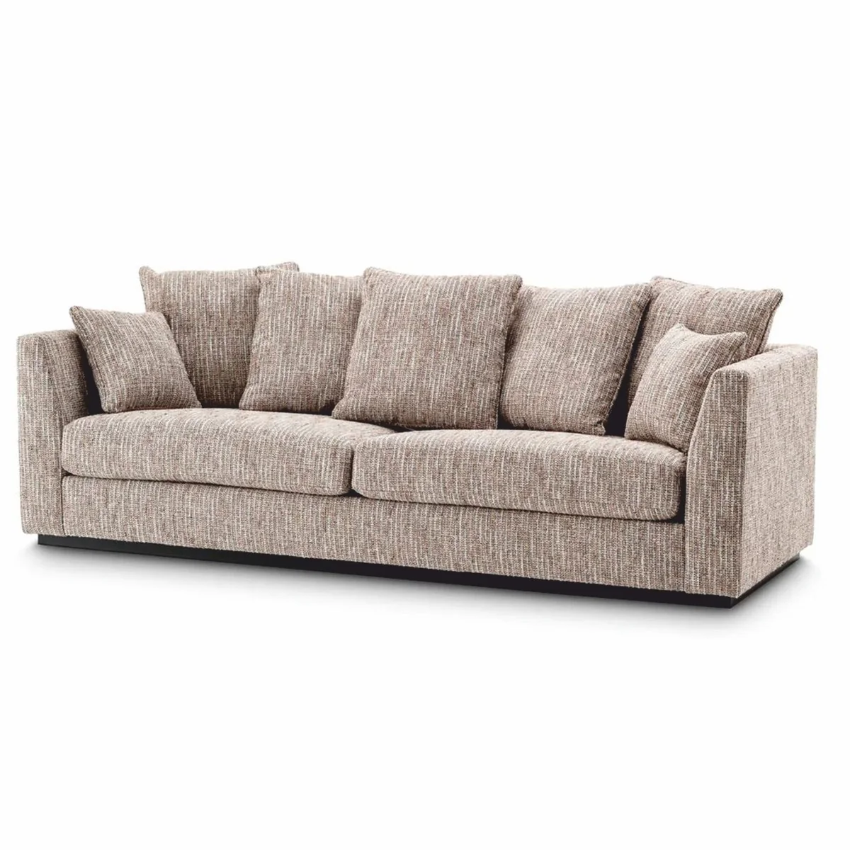 Luxus Wohnzimmer Sofa Beige / Schwarz 255 cm - Wohnzimmer & Hotel Möbel