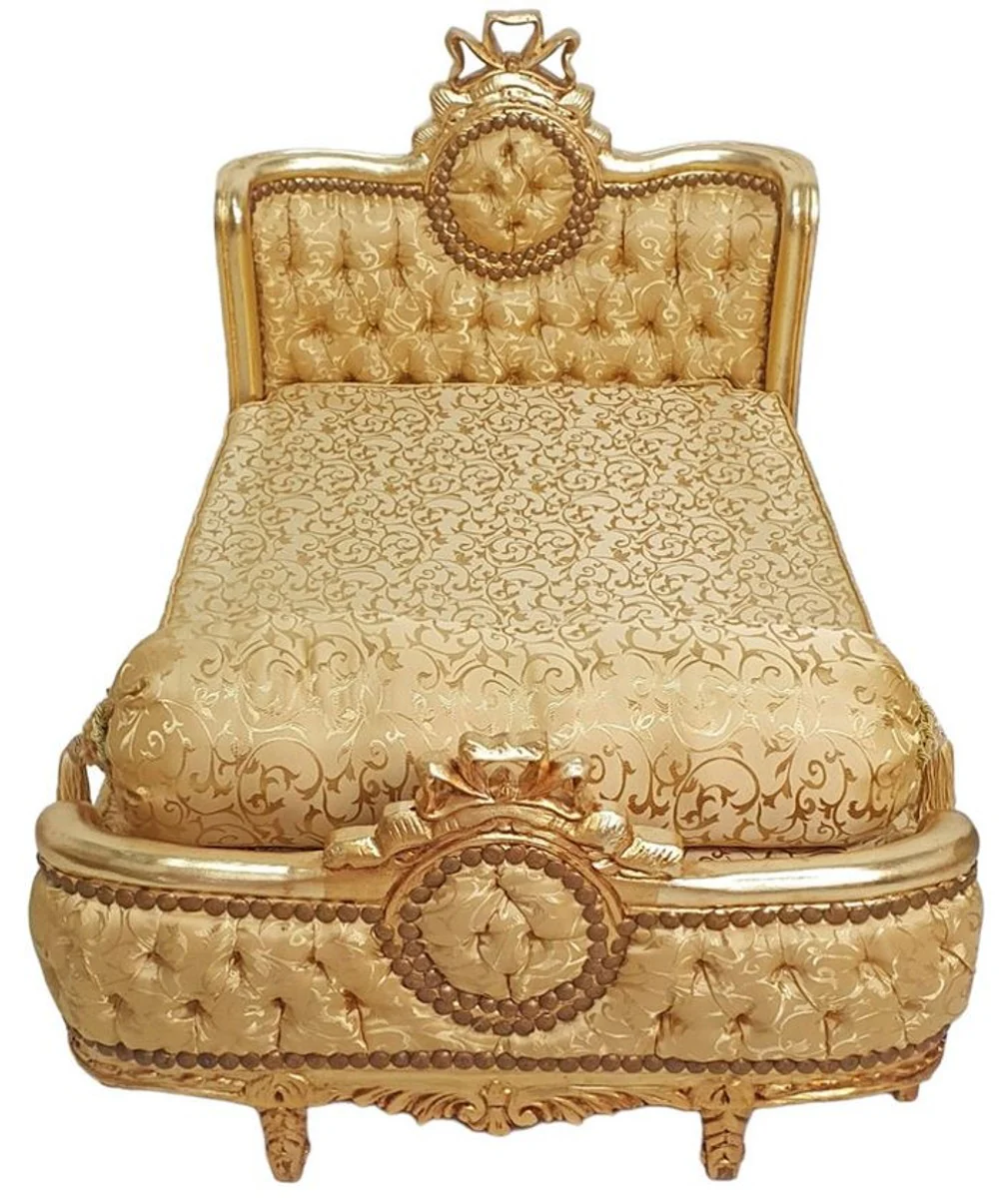 Baroque Dog Bed Gold Pattern / Antique Gold - Handmade Antique Style Dog Bed - Magnificent Dog Furniture in Baroque Style - Antique Style Animal Furniture - Baroque Animal Furniture
