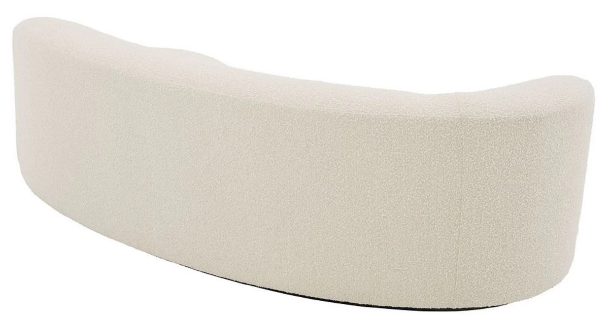 Luxury sofa cream / black 230 x 110 x H. 68 cm - Curved living room sofa - Hotel sofa - Luxury quality