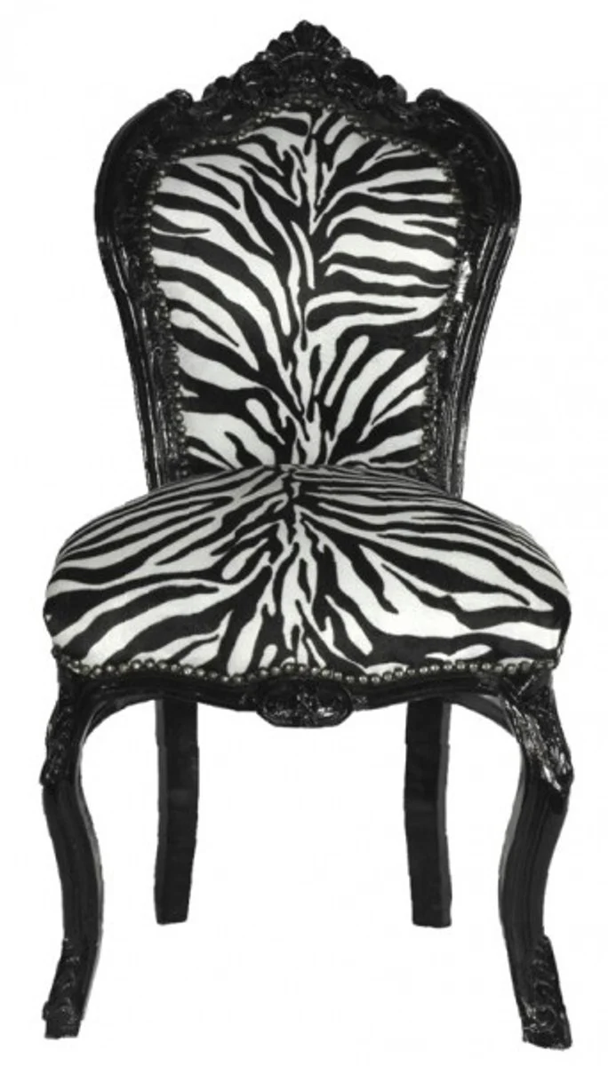 Baroque dining room chair zebra / black