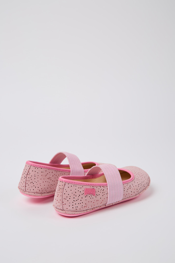 Rechts Pink Nubuck Ballerinas für Kinder