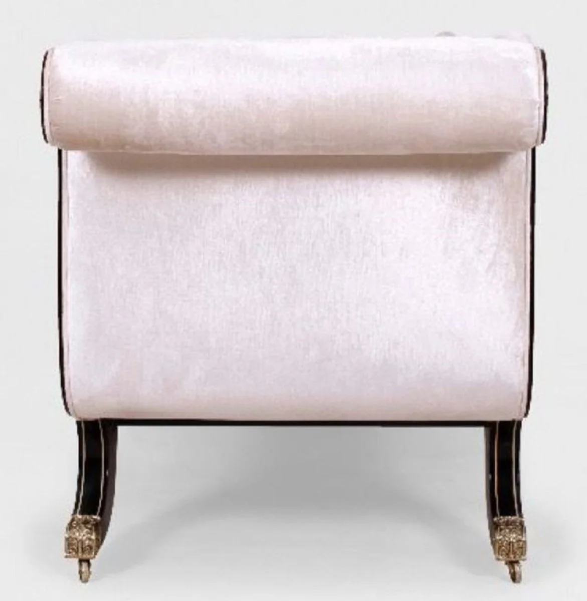 Luxury baroque sofa white / black / gold - magnificent living room sofa with wheels - baroque style living room furniture - luxury furniture in baroque style - baroque living room furnishings