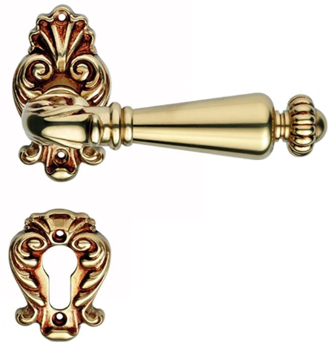Baroque door handle set French gold 14 x H. 8.2 cm - Baroque furniture