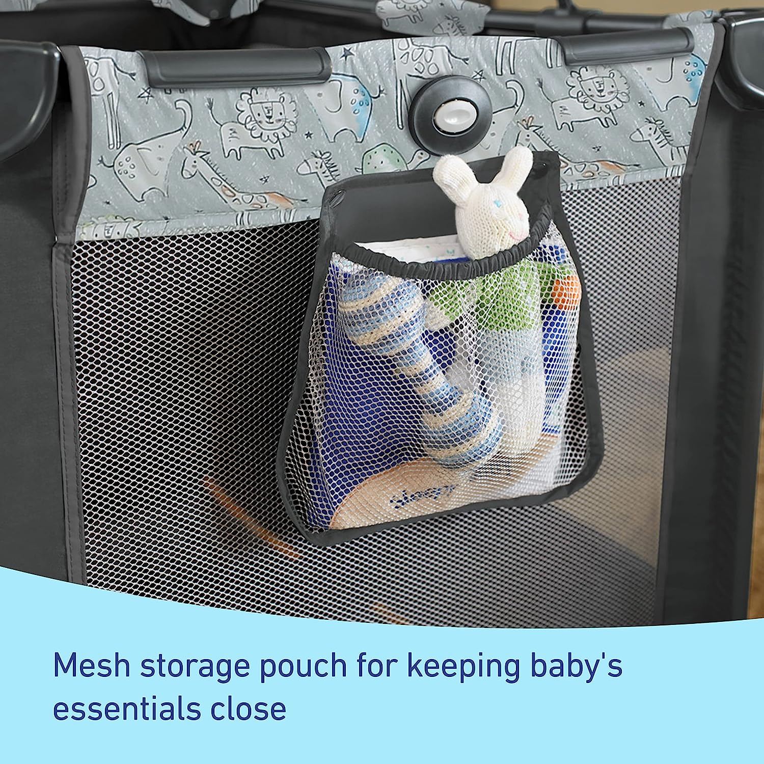 Pack and Play Tragbarer Playard, kompakt zusammenklappbar, per Knopfdruck, Karneval