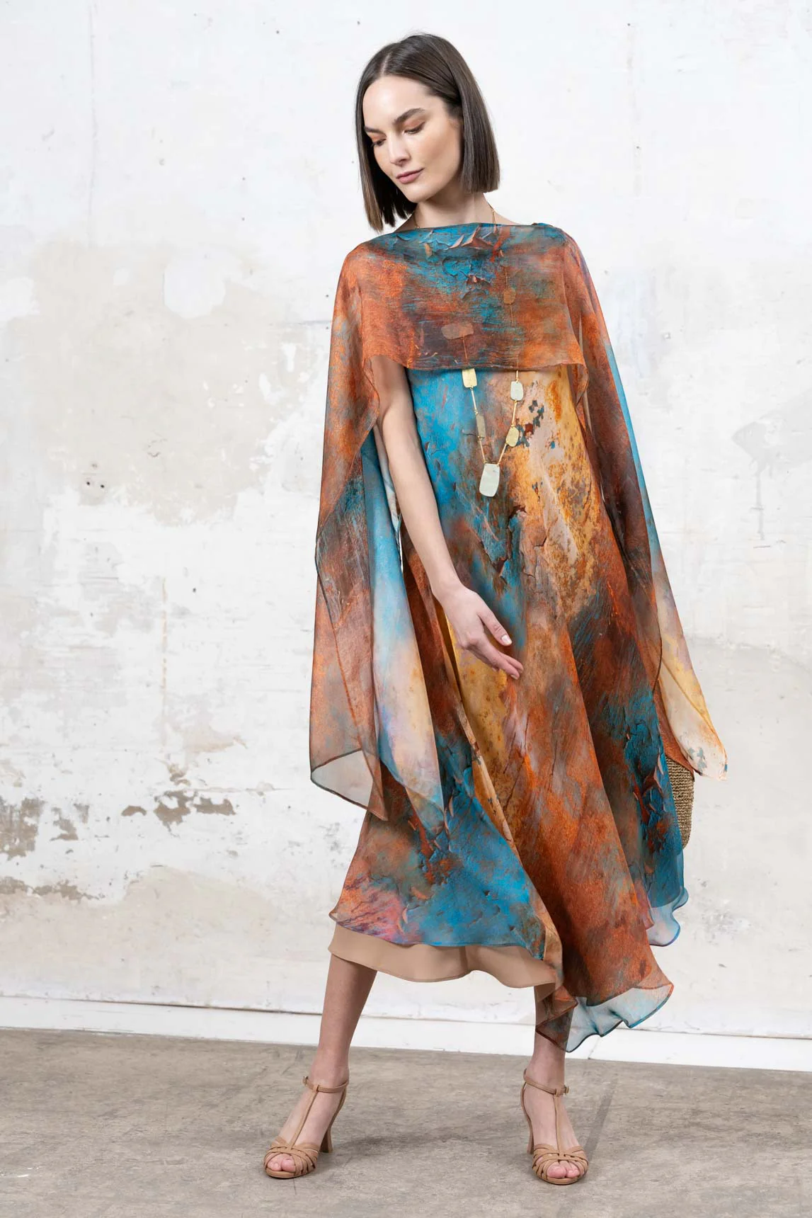 Rivera-Spain Blaues Hyères-Kleid