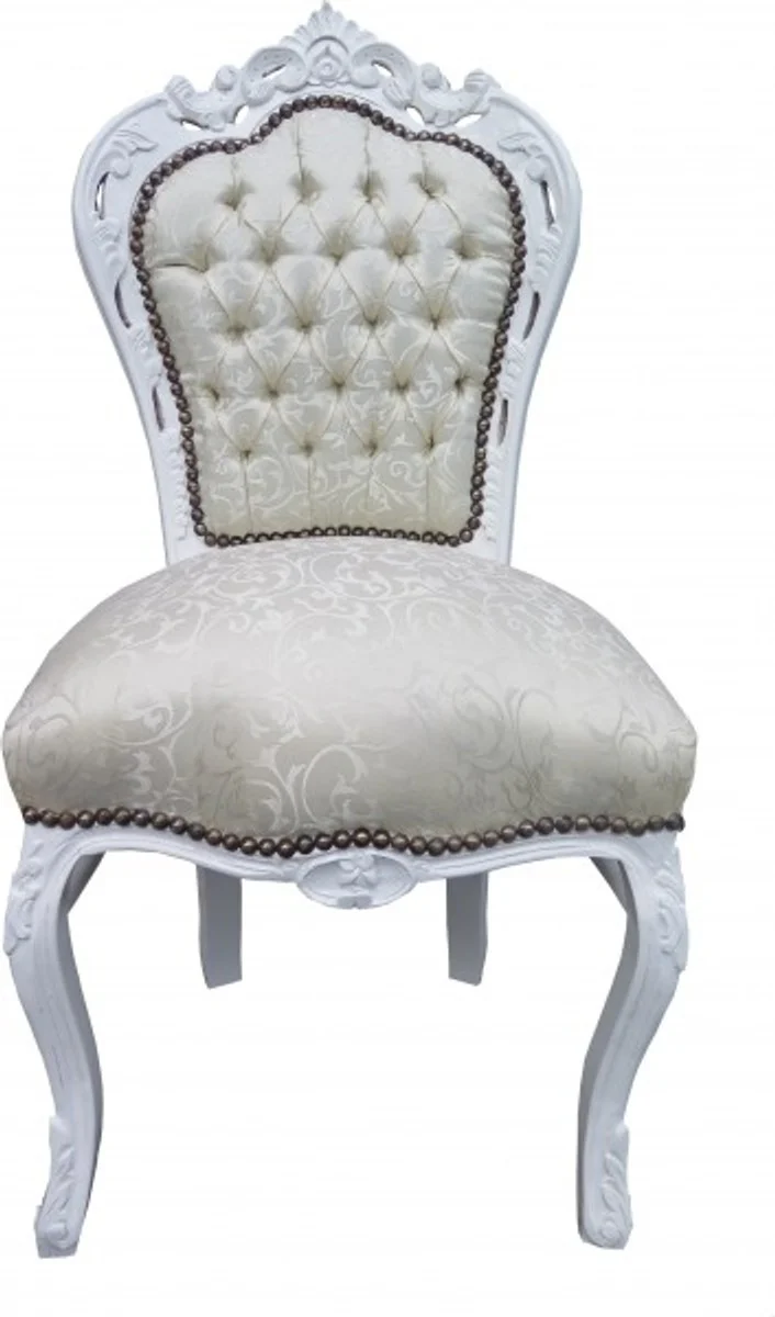 Baroque Dining Room Chair White Pattern / White - Antique Furniture - Limited Edition